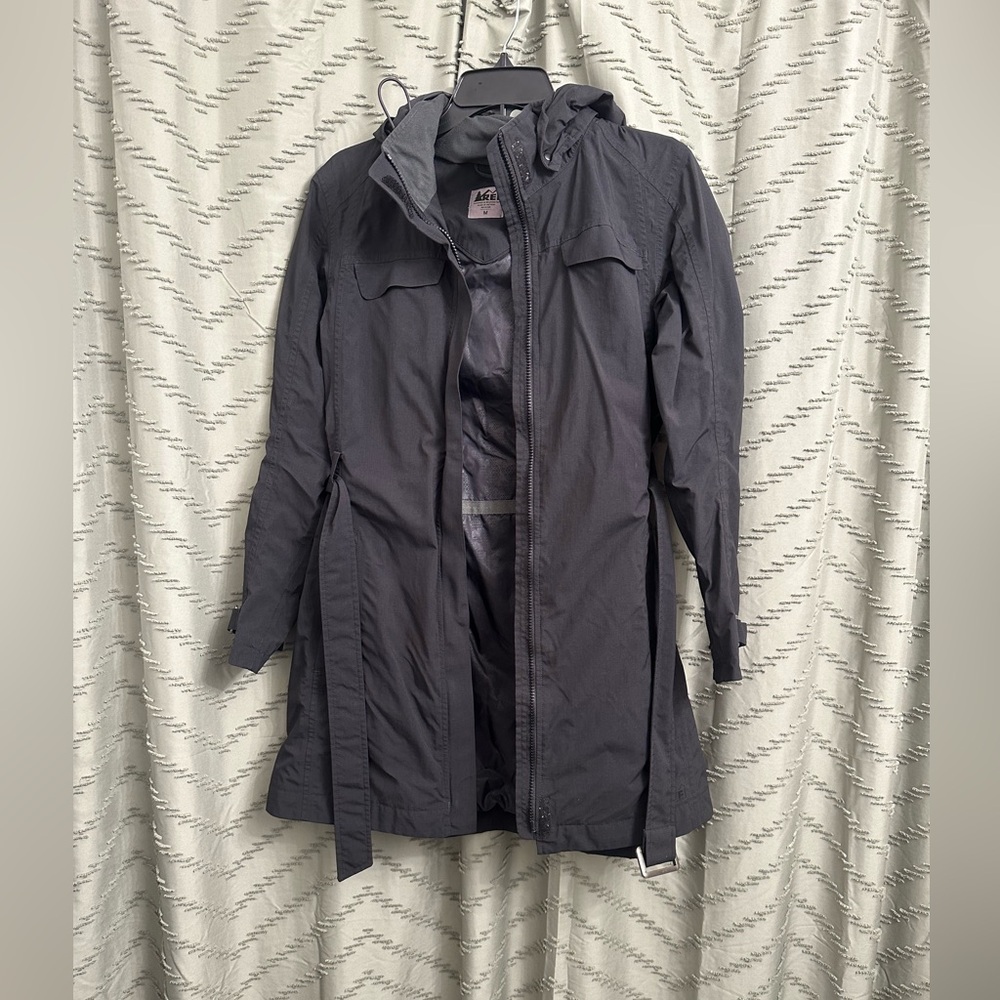 REI Black Trench Coat